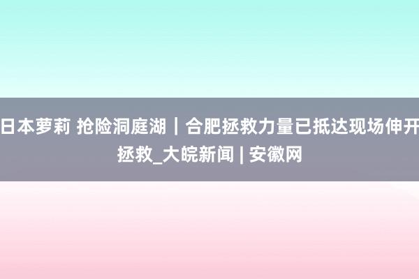 日本萝莉 抢险洞庭湖｜合肥拯救力量已抵达现场伸开拯救_大皖新闻 | 安徽网