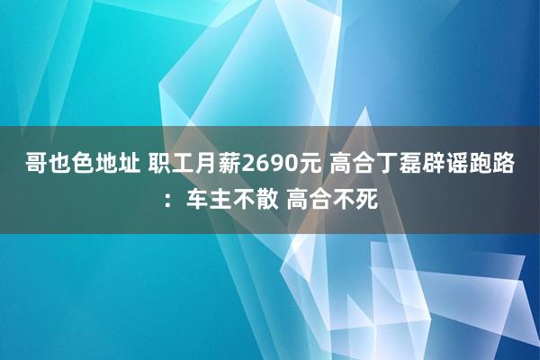 哥也色地址 职工月薪2690元 高合丁磊辟谣跑路：车主不散 高合不死