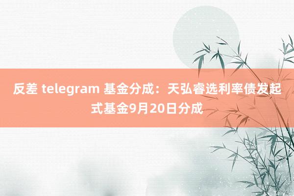 反差 telegram 基金分成：天弘睿选利率债发起式基金9月20日分成