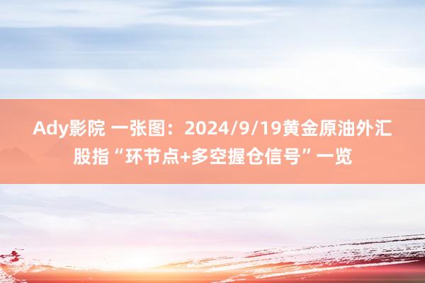 Ady影院 一张图：2024/9/19黄金原油外汇股指“环节点+多空握仓信号”一览