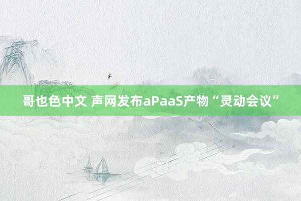 哥也色中文 声网发布aPaaS产物“灵动会议”