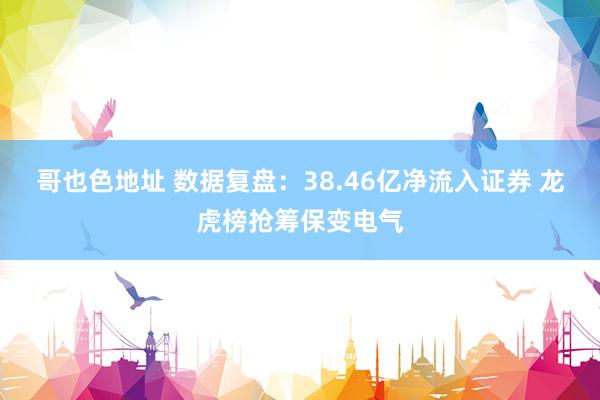 哥也色地址 数据复盘：38.46亿净流入证券 龙虎榜抢筹保变电气