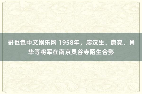 哥也色中文娱乐网 1958年，廖汉生、唐亮、肖华等将军在南京灵谷寺陌生合影