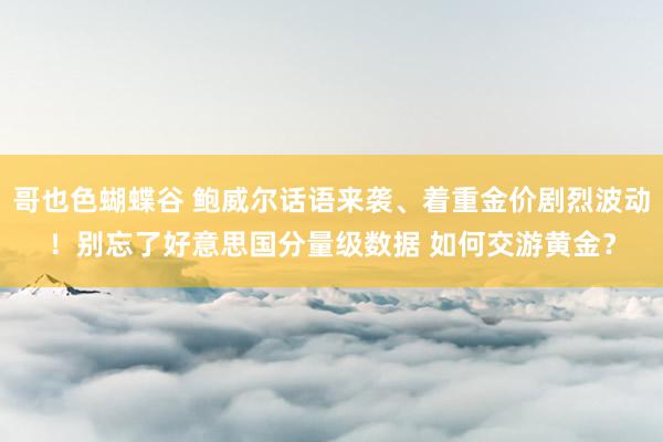 哥也色蝴蝶谷 鲍威尔话语来袭、着重金价剧烈波动！别忘了好意思国分量级数据 如何交游黄金？