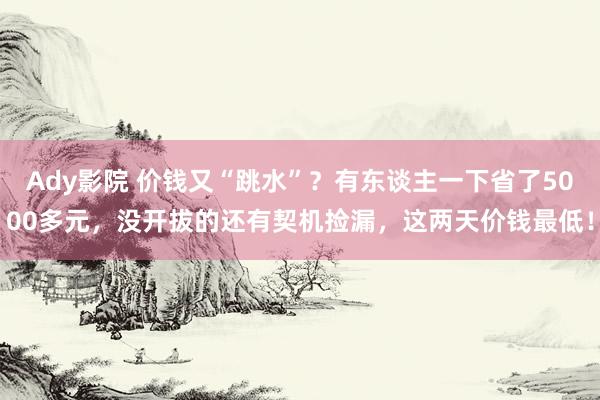 Ady影院 价钱又“跳水”？有东谈主一下省了5000多元，没开拔的还有契机捡漏，这两天价钱最低！