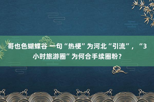 哥也色蝴蝶谷 一句“热梗”为河北“引流”，“3小时旅游圈”为何合手续圈粉？