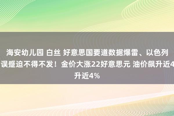 海安幼儿园 白丝 好意思国要道数据爆雷、以色列错误蹙迫不得不发！金价大涨22好意思元 油价飙升近4%