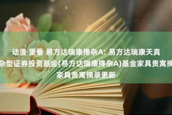 动漫 里番 易方达瑞康搀杂A: 易方达瑞康天真成就搀杂型证券投资基金(易方达瑞康搀杂A)基金家具贵寓摘录更新