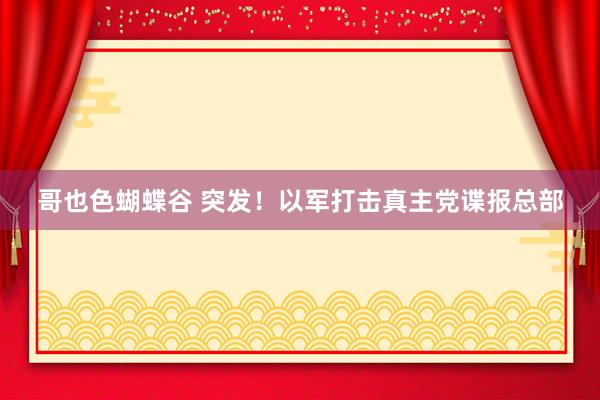 哥也色蝴蝶谷 突发！以军打击真主党谍报总部