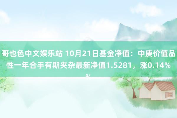 哥也色中文娱乐站 10月21日基金净值：中庚价值品性一年合手有期夹杂最新净值1.5281，涨0.14%