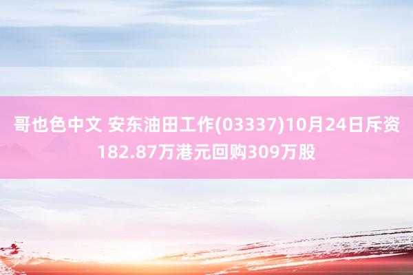 哥也色中文 安东油田工作(03337)10月24日斥资182.87万港元回购309万股