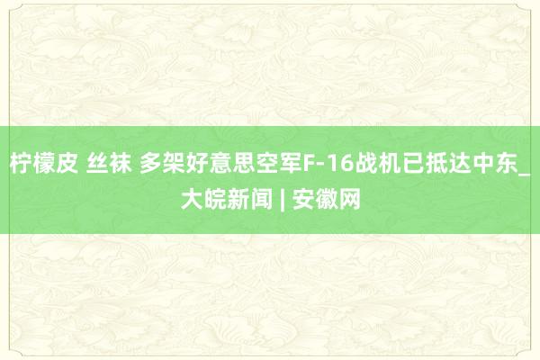 柠檬皮 丝袜 多架好意思空军F-16战机已抵达中东_大皖新闻 | 安徽网