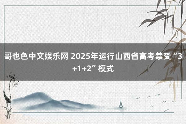 哥也色中文娱乐网 2025年运行山西省高考禁受“3+1+2”模式