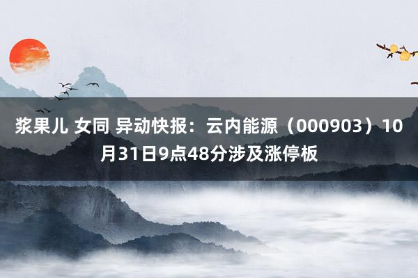 浆果儿 女同 异动快报：云内能源（000903）10月31日9点48分涉及涨停板