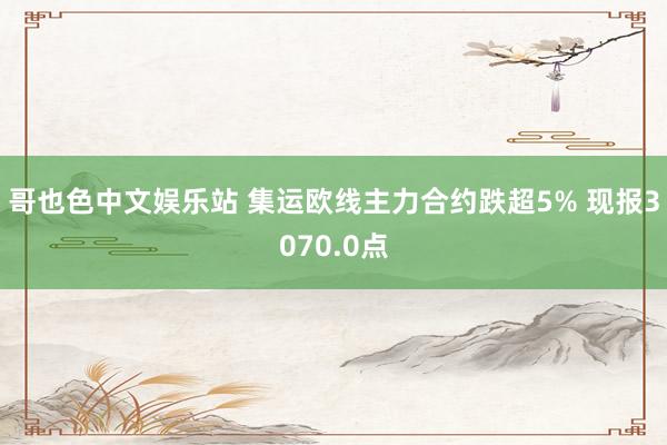 哥也色中文娱乐站 集运欧线主力合约跌超5% 现报3070.0点