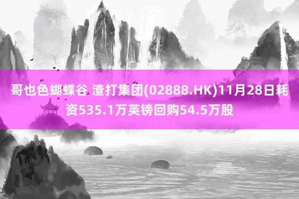 哥也色蝴蝶谷 渣打集团(02888.HK)11月28日耗资535.1万英镑回购54.5万股