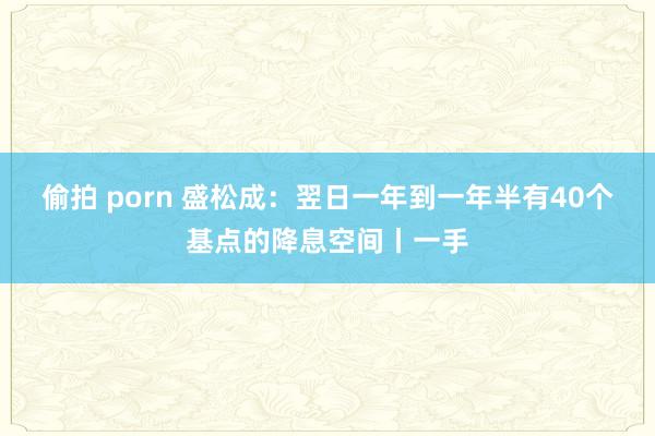 偷拍 porn 盛松成：翌日一年到一年半有40个基点的降息空间丨一手