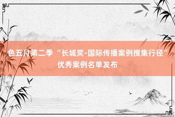 色五月第二季 “长城奖-国际传播案例搜集行径”优秀案例名单发布