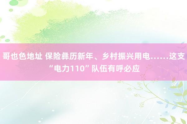 哥也色地址 保险彝历新年、乡村振兴用电……这支“电力110”队伍有呼必应