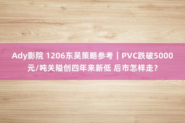 Ady影院 1206东吴策略参考｜PVC跌破5000元/吨关隘创四年来新低 后市怎样走？