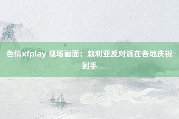 色情xfplay 现场画面：叙利亚反对派在各地庆祝到手