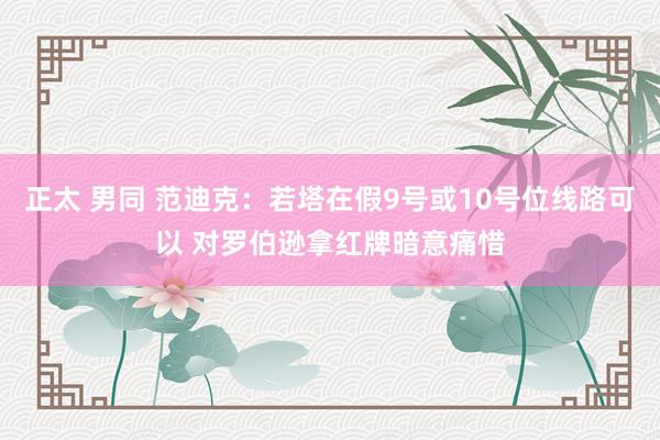 正太 男同 范迪克：若塔在假9号或10号位线路可以 对罗伯逊拿红牌暗意痛惜