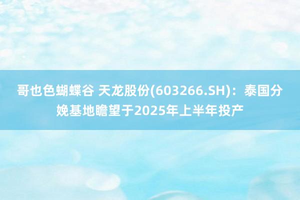 哥也色蝴蝶谷 天龙股份(603266.SH)：泰国分娩基地瞻望于2025年上半年投产