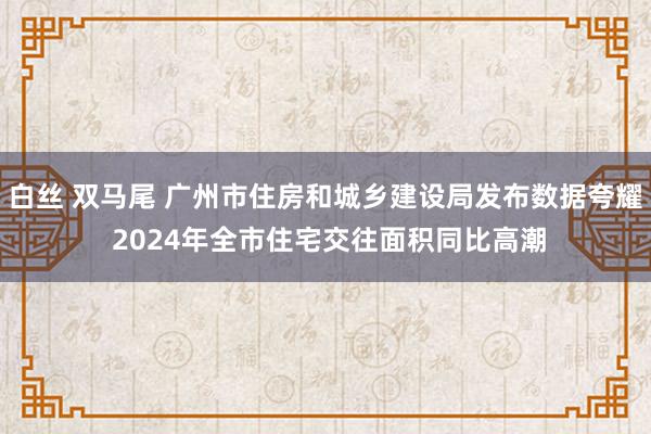 白丝 双马尾 广州市住房和城乡建设局发布数据夸耀 2024年全市住宅交往面积同比高潮