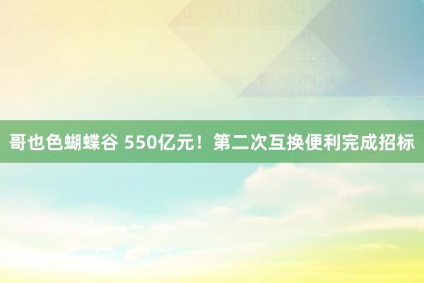 哥也色蝴蝶谷 550亿元！第二次互换便利完成招标