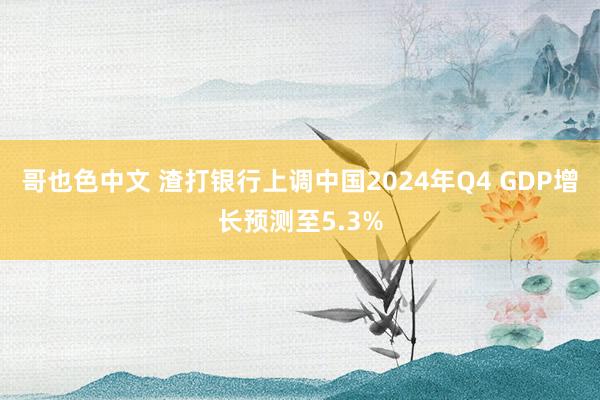 哥也色中文 渣打银行上调中国2024年Q4 GDP增长预测至5.3%