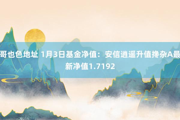 哥也色地址 1月3日基金净值：安信逍遥升值搀杂A最新净值1.7192