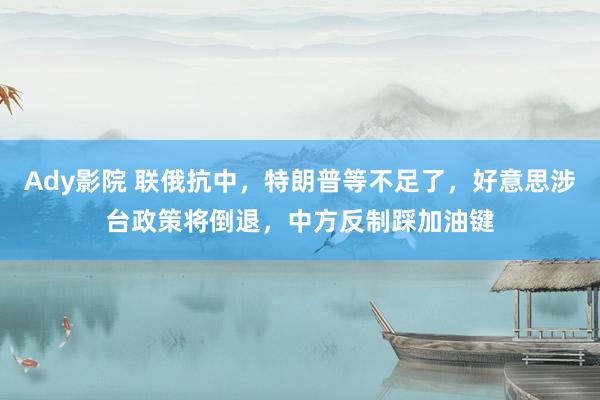 Ady影院 联俄抗中，特朗普等不足了，好意思涉台政策将倒退，中方反制踩加油键