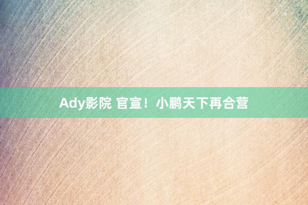 Ady影院 官宣！小鹏天下再合营