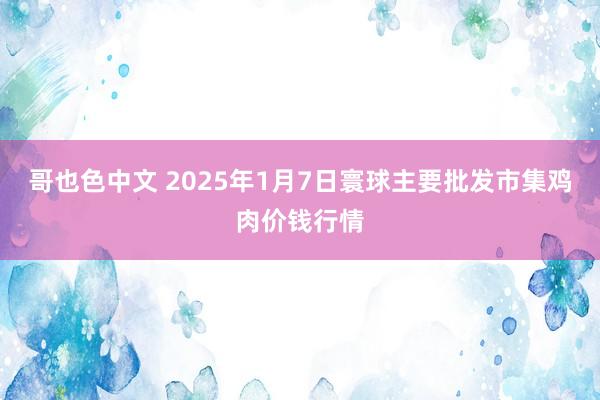 哥也色中文 2025年1月7日寰球主要批发市集鸡肉价钱行情