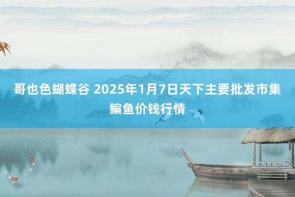 哥也色蝴蝶谷 2025年1月7日天下主要批发市集鳊鱼价钱行情