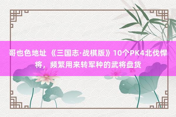 哥也色地址 《三国志·战棋版》10个PK4北伐悍将，频繁用来转军种的武将盘货