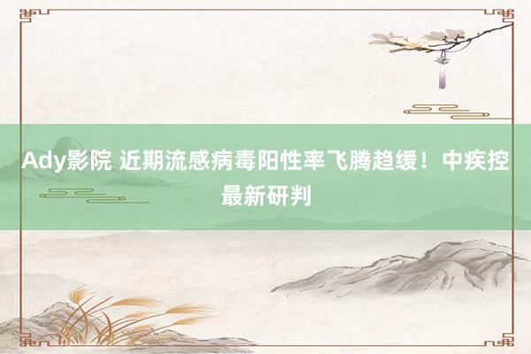 Ady影院 近期流感病毒阳性率飞腾趋缓！中疾控最新研判