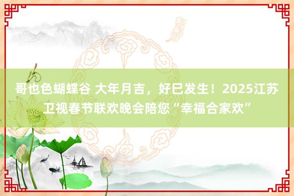 哥也色蝴蝶谷 大年月吉，好巳发生！2025江苏卫视春节联欢晚会陪您“幸福合家欢”